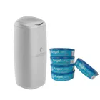 Angelcare, zestaw: pojemnik na pieluchy klasyczny + 5 wkładów, szary