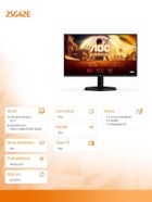 Aoc, monitor, 24.5", 25G42E, 180Hz, Fast IPS, HDMI, DP