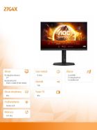 Aoc, monitor, 27", 27G4X, IPS, 180Hz, HDMIx2, DP, Pivot, głośniki