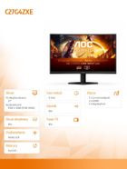 Aoc, monitor zakrzywiony, 27", C27G4ZXE, Fast VA, 280Hz, HDMIx2, DP