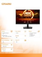 Aoc, monitor zakrzywiony, 27", C27G4ZXU, Fast VA, 280Hz, HDMIx2, DP