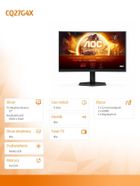 Aoc, monitor zakrzywiony, 27", CQ27G4X, Fast VA, 180Hz, HDMIx2, DP, HAS