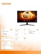 Aoc, monitor zakrzywiony, 31.5", CQ32G4VE, Fast VA, 180Hz, HDMIx2, DP