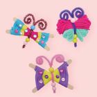 Apli Kids, Craft Kit, zestaw do robienia breloczków, Wełniane Motyle