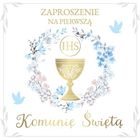 Armin Style, zaproszenie z kopertą, komunia, 13-13 cm, 10 szt.