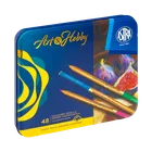 Astra, kredki z drewna cedrowego w metalowym pudełku, 48 kolorów