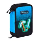 Astrabag, piórnik rozkładany, potrójny, z wyposażeniem, Blue Pixel