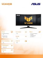 Asus, TUF Gaming, monitor, 34", VG34VQ3B WQHD, 180Hz, DP, HDMI, 1500R