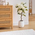 Atmosphera, Mika, sztuczna hortensja w ceramicznej doniczce, biała, 100 cm