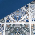 Azul, pościel z satyny bawełnianej z nadrukiem w kafelki Azulejos, 220-200 cm