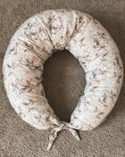 BabyMatex, poduszka do spania i karmienia z tkaniny bawełnianej, moon, kwiatki