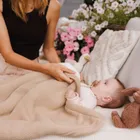 BabyOno, kocyk bawełniany z ociepleniem, beżowy, 75-100 cm