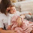 BabyOno, kocyk bawełniany z ociepleniem, różowy, 75-100 cm