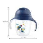 BabyOno, kubek niekapek z obciążoną słomką, niebieski