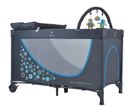 BabyOno, łóżeczko turystyczne z pełnym wyposażeniem, szaro-niebieskie, 120-60 cm