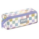 BackUp, piórnik saszetka, 2-komorowy, Pastelowa Kratka