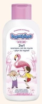 Bambino, Dzieciaki, 3w1 szampon żel pod prysznic i płyn do kąpieli, flaming, 400 ml