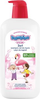 Bambino, Dzieciaki, szampon żel do mycia i płyn do kąpieli 3w1, flaming, 1000 ml