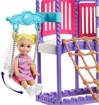 Barbie, Klub opiekunek, Plac zabaw, zestaw z lalką Skipper, figurką i akcesoriami