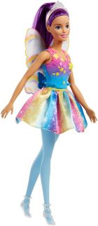 Barbie, lalka wróżka ze skrzydełkami, fioletowe włosy
