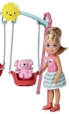 Barbie, Małe zestawy Chelsea, Zjeżdżalnia z huśtawką, zestaw z lalką