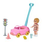 Barbie, mini auto, zestaw z mini lalką z akcesoriami