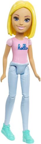 Barbie, On the Go, lalka w różowej bluzce z napisem Hello