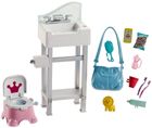 Barbie Opiekunka, Toaleta, lalka z figurką i akcesoriami, zestaw