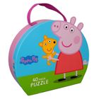 Barbo Toys, Świnka Peppa, Teddy, puzzle w ozdobnej walizce, 40 elementów