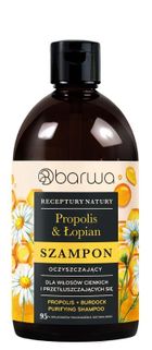 Barwa, Receptury natury, szampon oczyszczający do włosów cienkich i przetłuszczających się, propolis & łopian
