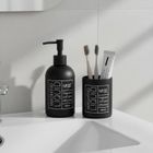 Bathroom Solutions, Onyx, szklany dozownik do mydła i kubek na szczoteczki