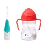 b.box, bidon ze słomką, arbuzowy, 240 ml + Bbluv, szczoteczka soniczna