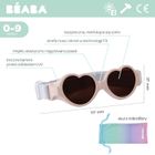 Beaba, Baby heart, okulary przeciwsłoneczne dla dzieci z elastyczną opaską, cotton candy, 0-9 m