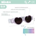 Beaba, Baby heart, okulary przeciwsłoneczne dla dzieci z elastyczną opaską, lilac, 0-9 m