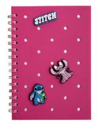 Beniamin, Lilo i Stitch, notes na spirali z przypinkami, A5, 80 kartek, kratka, różowy, 1 szt.