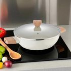 Bergner, Naturally, garnek marmurkowy płaski z pokrywą, 28 cm