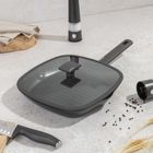 Berlinger Haus, Anthracite, patelnia grillowa tytanowa z pokrywą, 28 cm