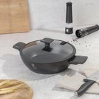 Berlinger Haus, Anthracite, płaski garnek tytanowy z pokrywą, 4.5l