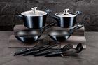 Berlinger Haus, Aquamarine, zestaw: garnki granitowe z pokrywą + patelnie + akcesoria, 10 elementów