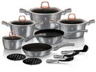 Berlinger Haus, Moonlight, zestaw: garnki granitowe z pokrywą + patelnie + akcesoria, 15 elementów