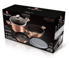 Berlinger Haus, Rose Gold, zestaw: garnki z pokrywą + patelnia, 6 elementów