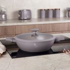 Berlinger Haus, Taupe, płaski garnek tytanowy z pokrywą, 3.8l