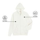 Biała rozpinana bluza z kapturem oversize NOWEAR