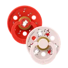 Bibs, Muminki, smoczek uspokajający, kauczuk Hevea, Candy Apple Mix, rozmiar 1, 2 szt.