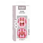 Bibs, Studio Colour, smoczek uspokajający, kauczuk Hevea, Baby Pink&Coral Mix, rozmiar 2, 2 szt.