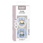 Bibs, Studio Colour, smoczek uspokajający, kauczuk Hevea, Baby Pink&Coral, rozmiar 1, 2 szt.