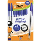 Bic, Cristal Original, długopis, niebieski, 10 szt.