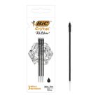 Bic, Cristal Re'new Metal, wkład do długopisu, czarny, 3 szt.