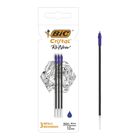 Bic, Cristal Re'new Metal, wkład, niebieski, 3 szt.