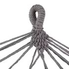 Black Forest, hamak ze stelażem, szary z frędzlami, 1 osobowy, 100-200 cm